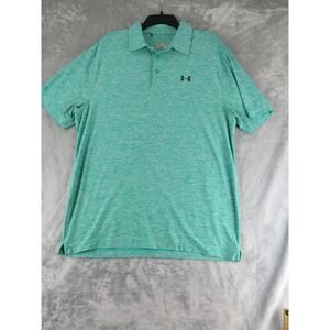 Under‎ Armour Men's  HeatGear Loose Fit Golf Polo Shirt Green Performance Large